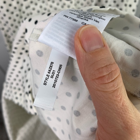 J. Crew 14 Button Front Midi Sun Dress White Black Polka Dot Blake Emily Paris - Picture 8 of 12